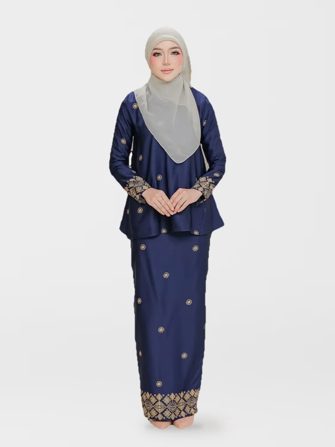 Kurung Nilam in Dark Blue
