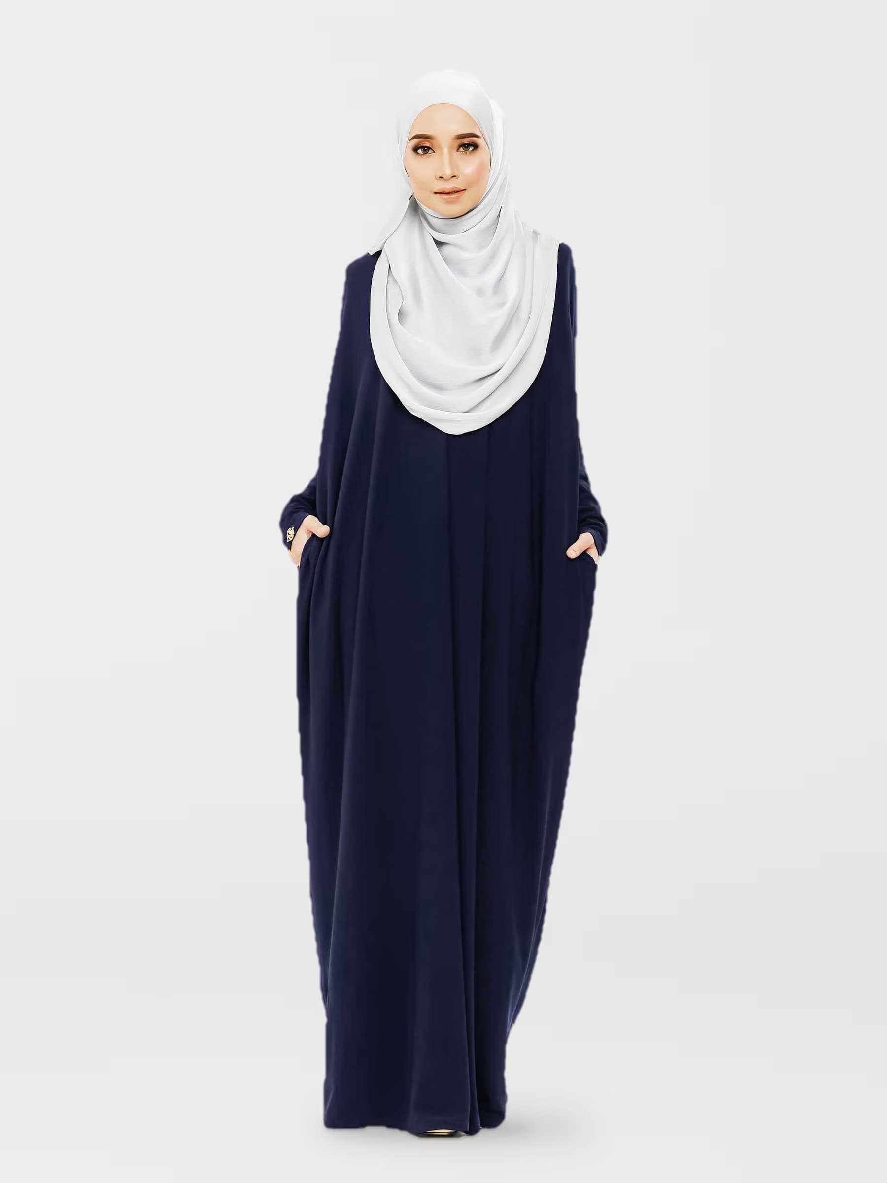 Chanella™ Ironless Kaftan in Dark Blue