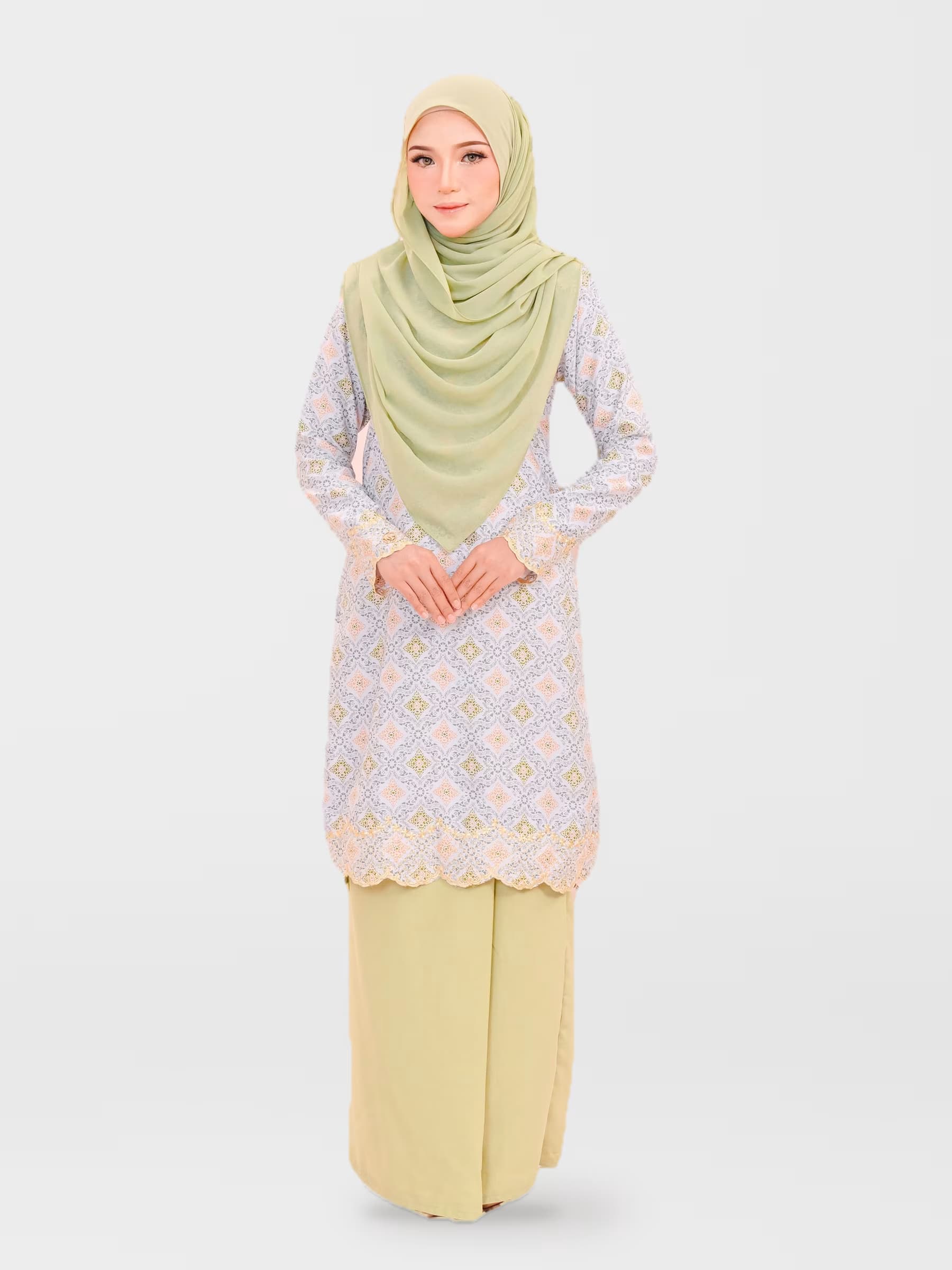 Kurung Royale Dinda — Mint Green