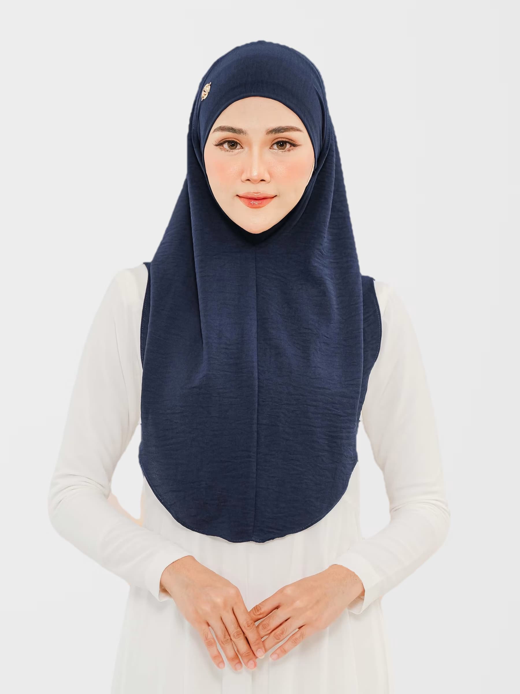 Elenor Instant Ironless Khimar — Dark Blue