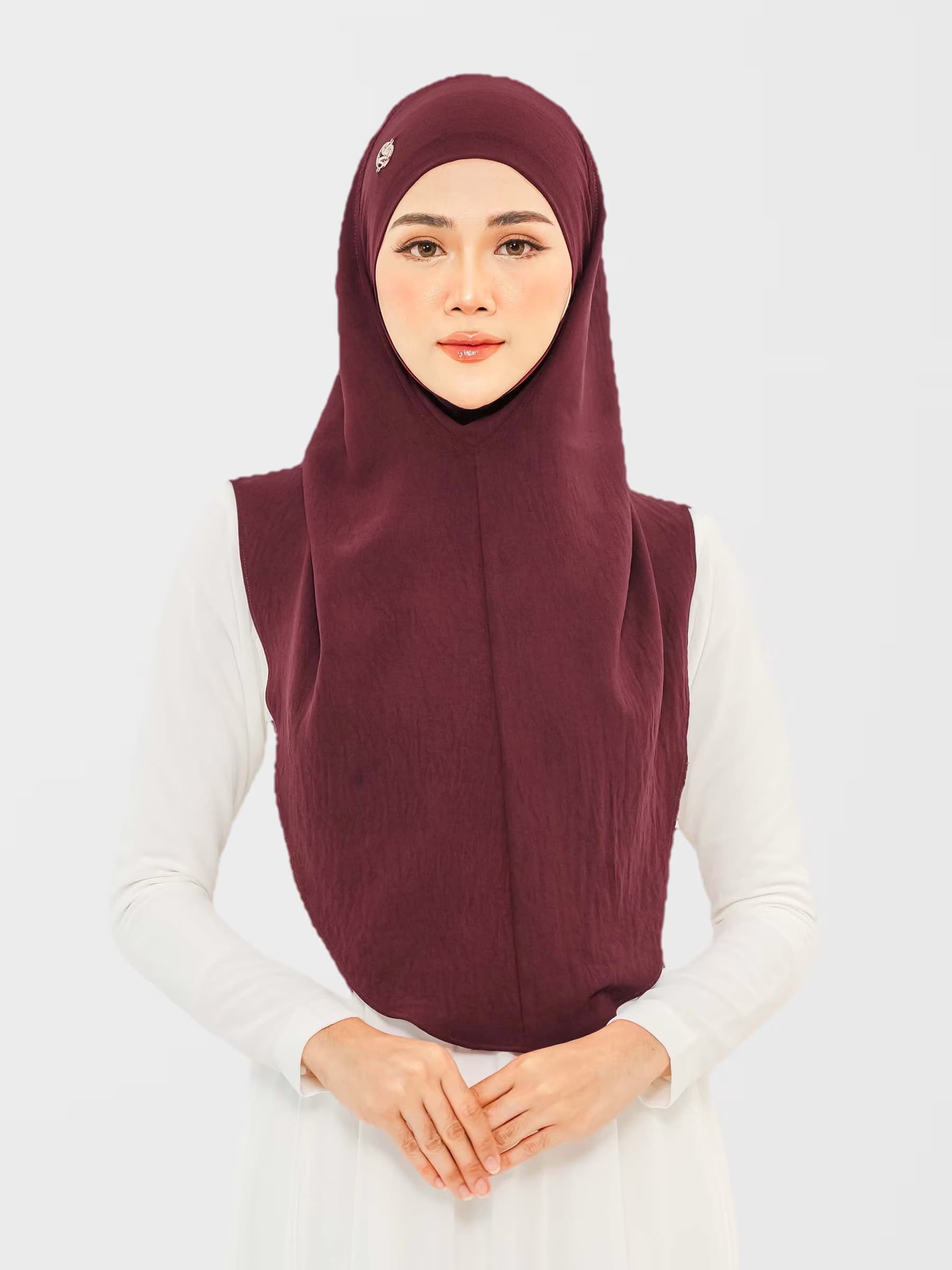 Elenor Instant Ironless Khimar — Dark Maroon