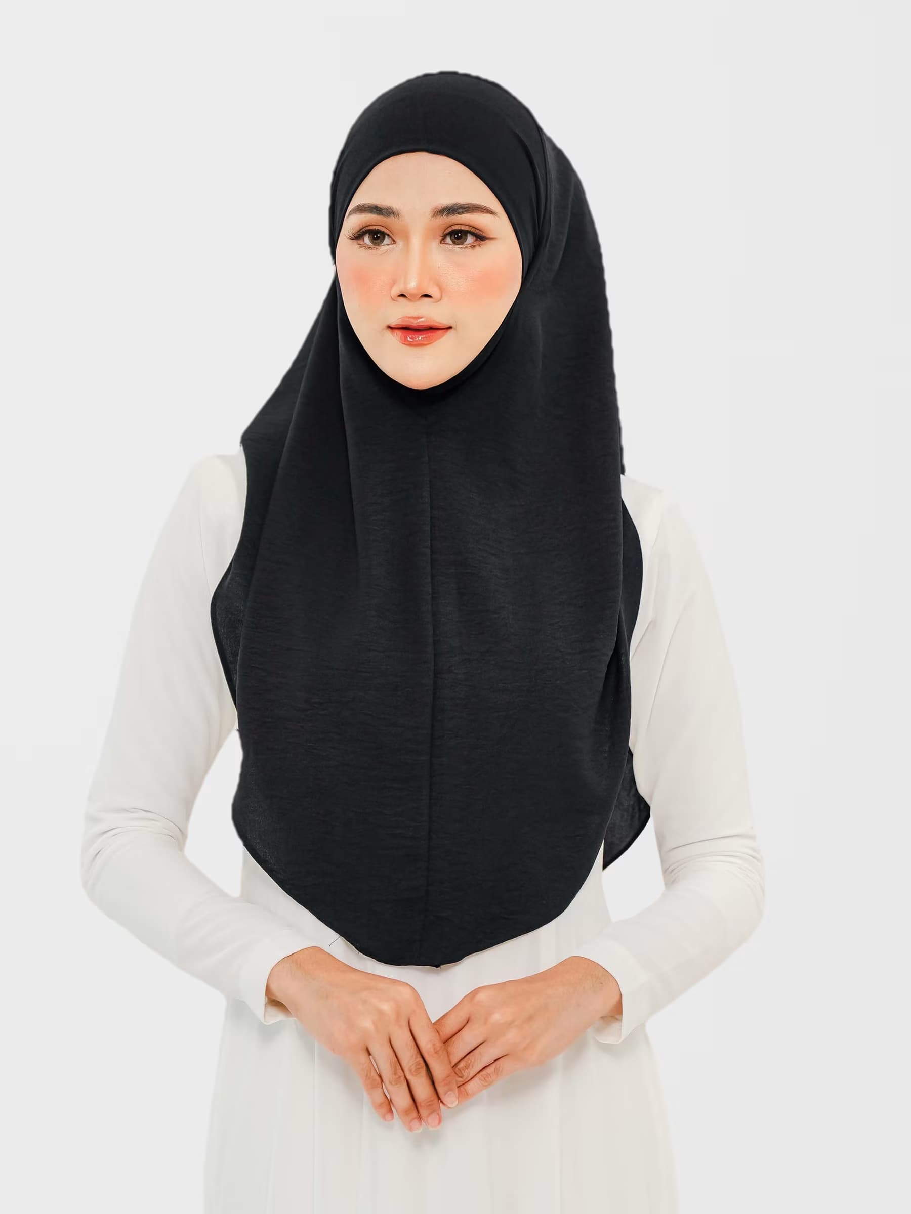 Elenor Instant Ironless Khimar — Black