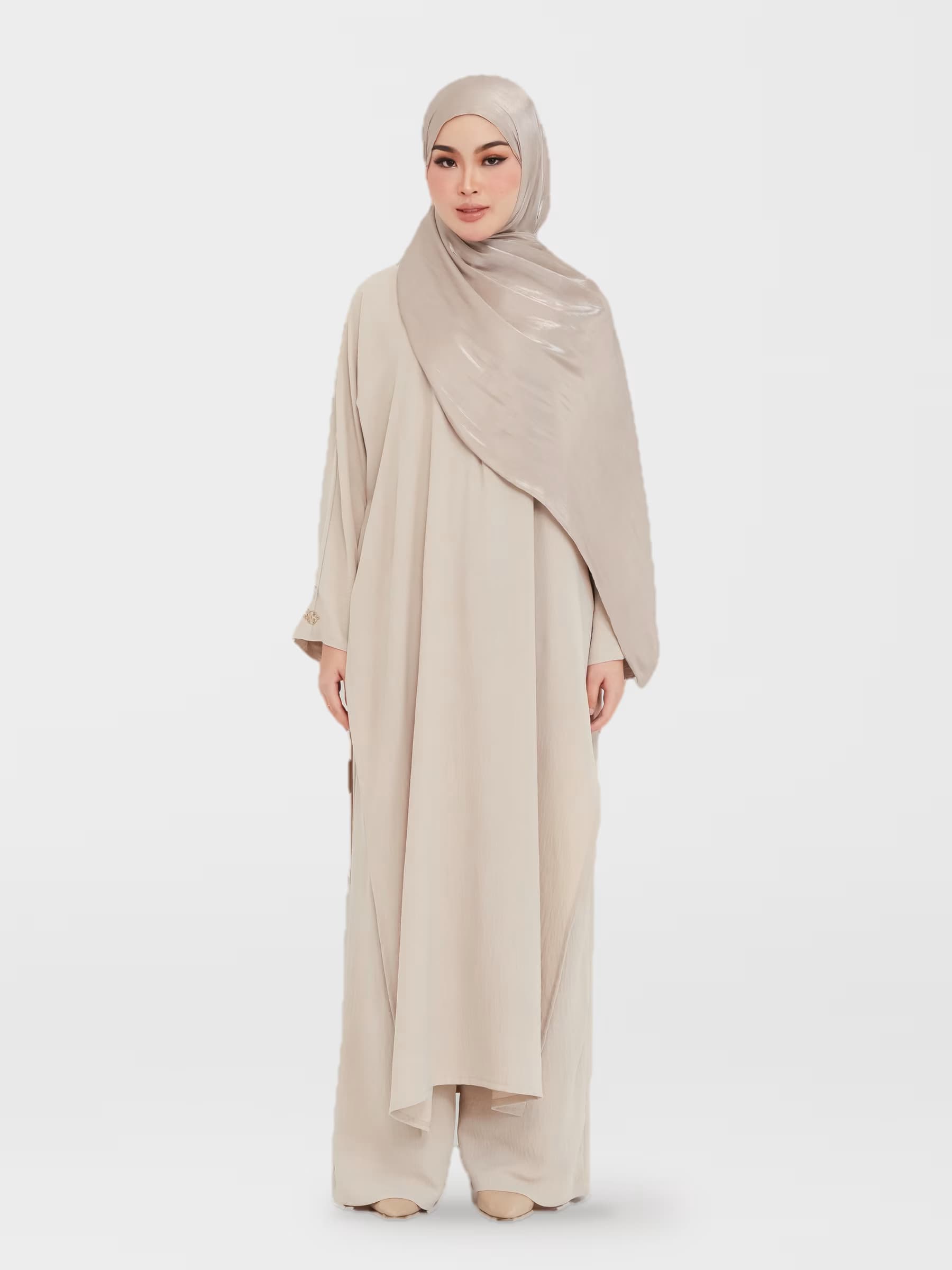 Zehra Ironless Suit — Light Brown