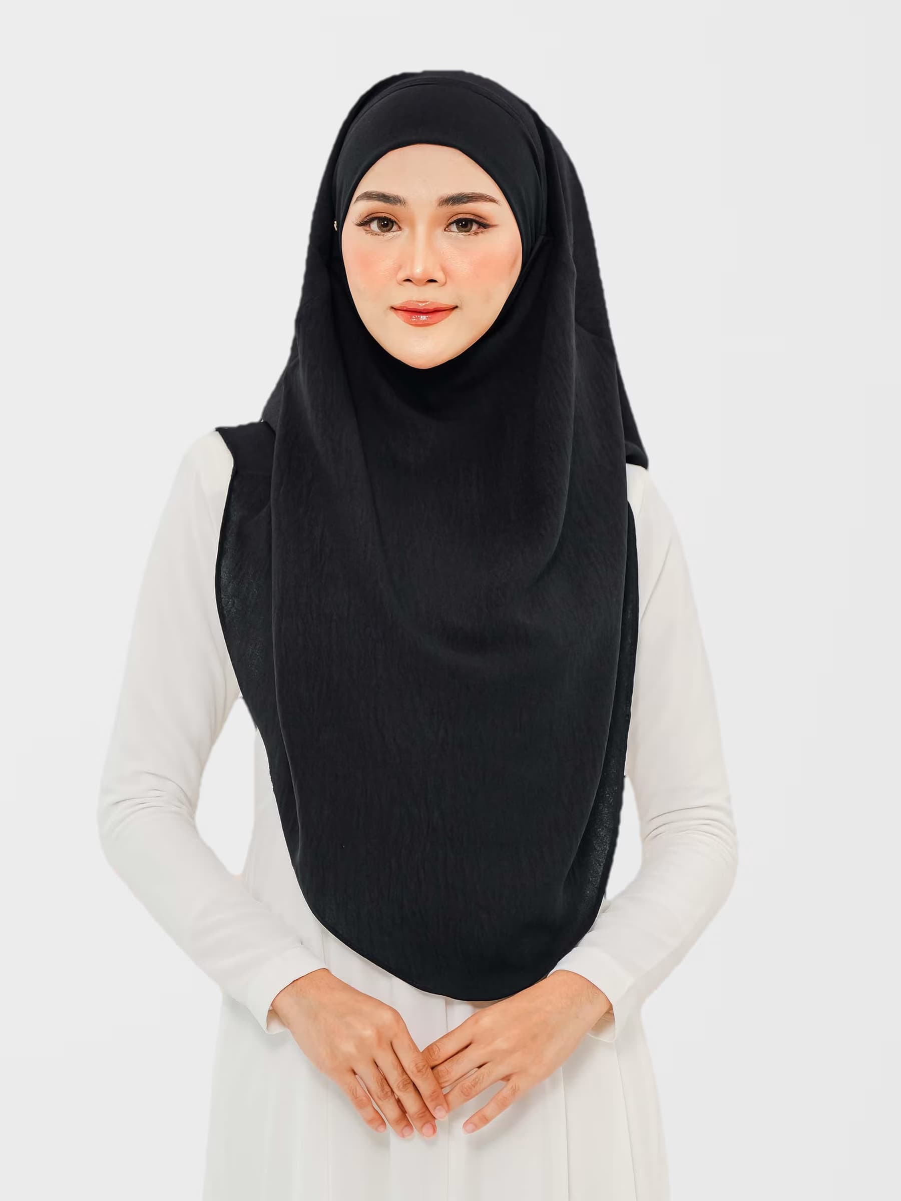 Haura Instant Ironless Khimar — Black