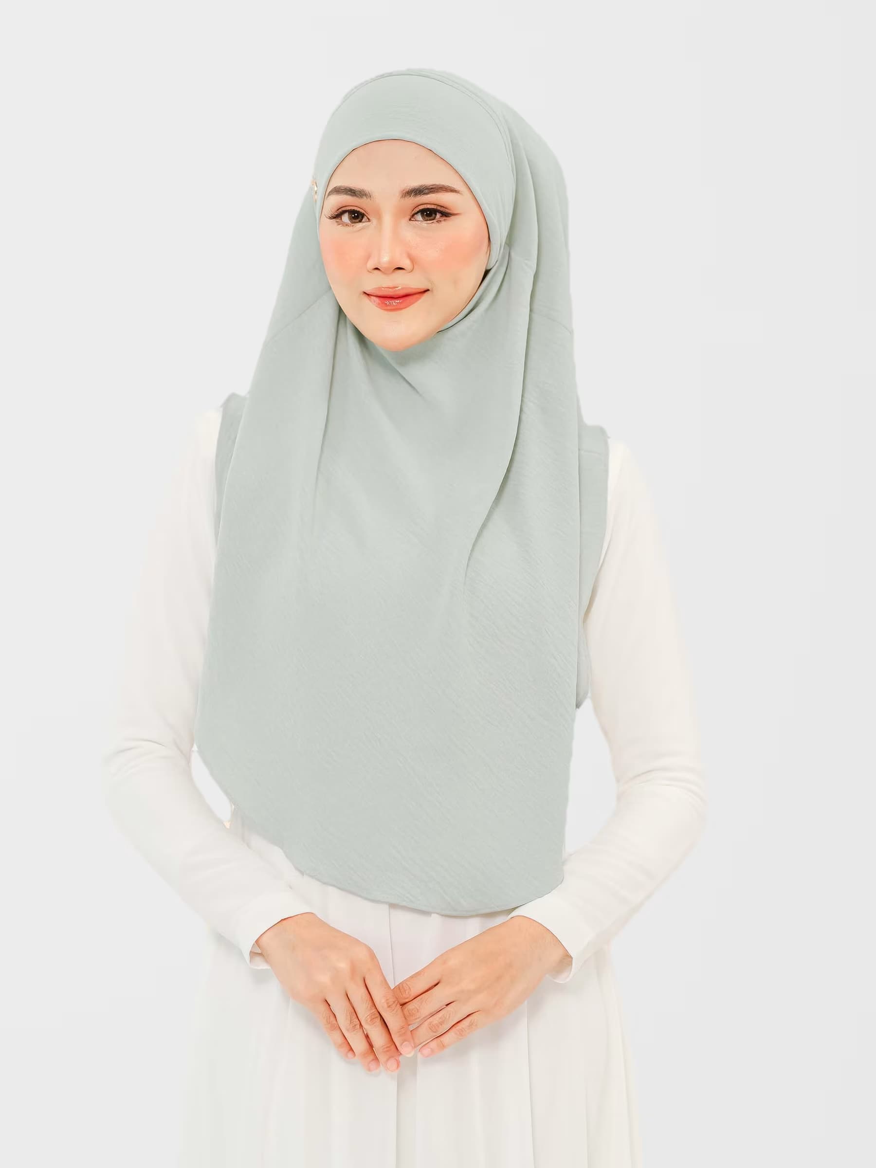Haura Instant Ironless Khimar — Mint Green