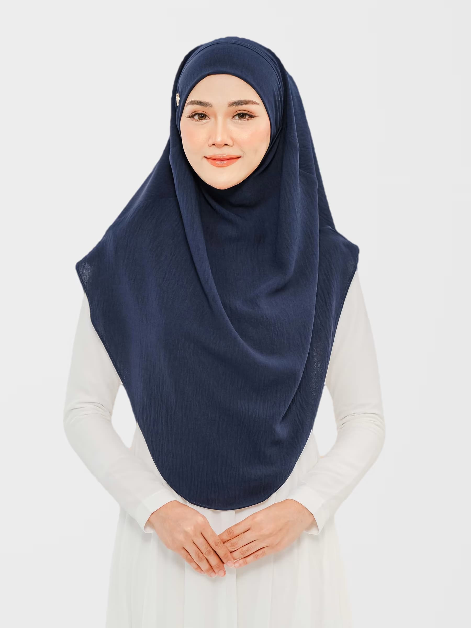 Haura Instant Ironless Khimar — Dark Blue