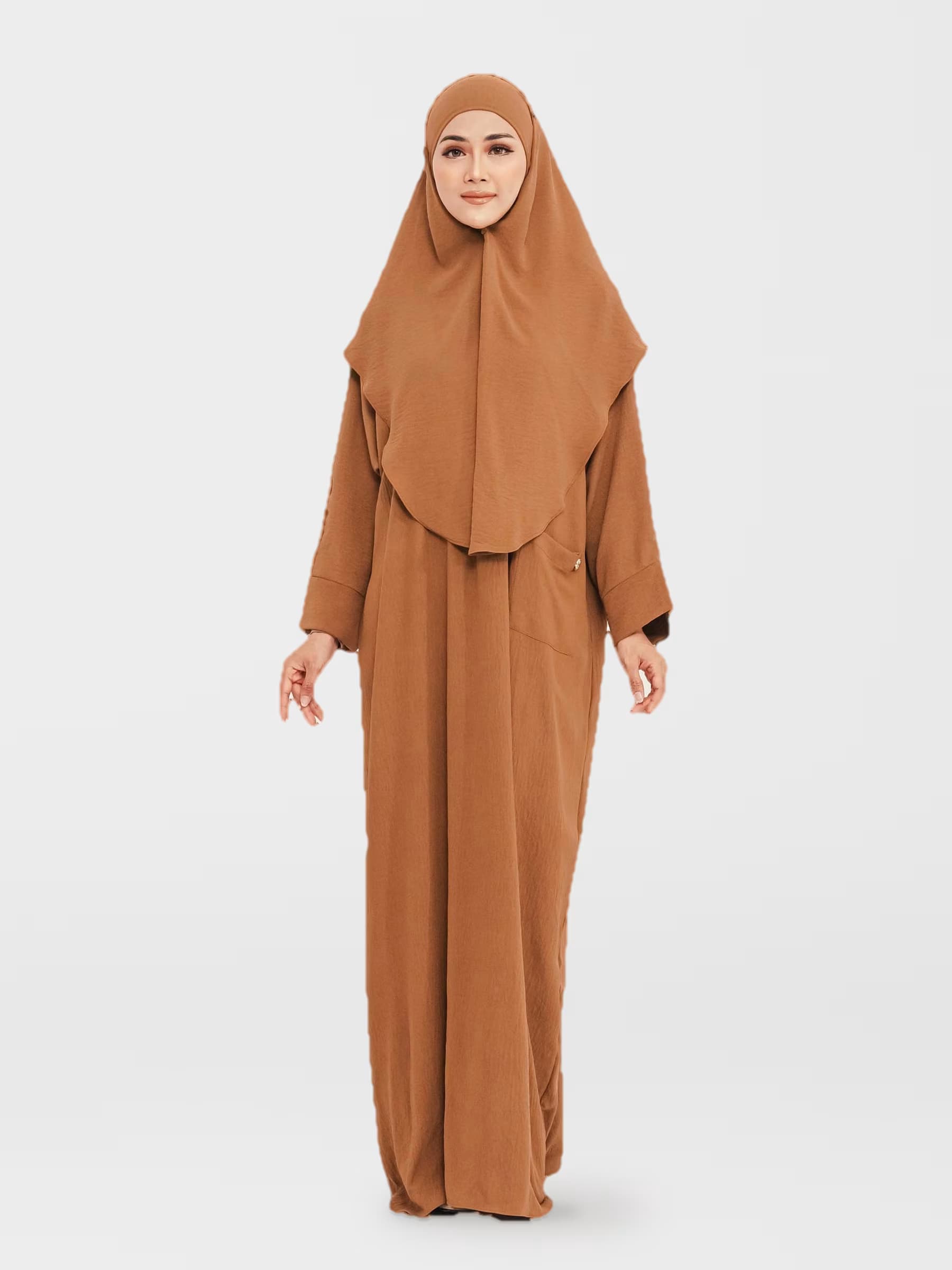 Hejrah™ Ironless Jubah Khimar in Brick