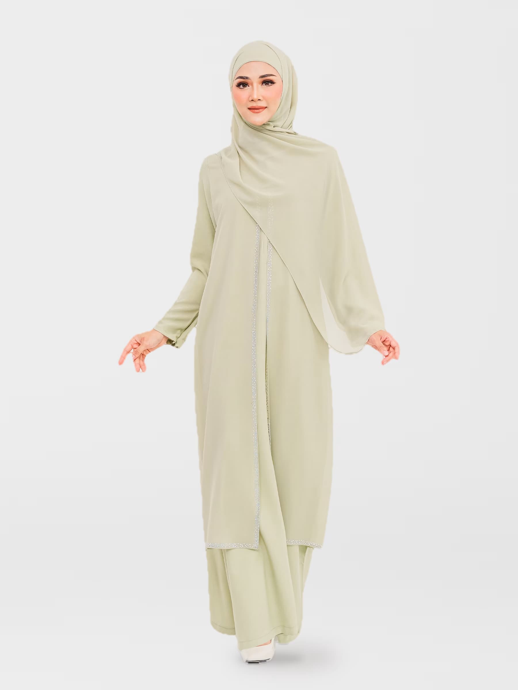 Qairani™ Syarie Dress in Sage Green